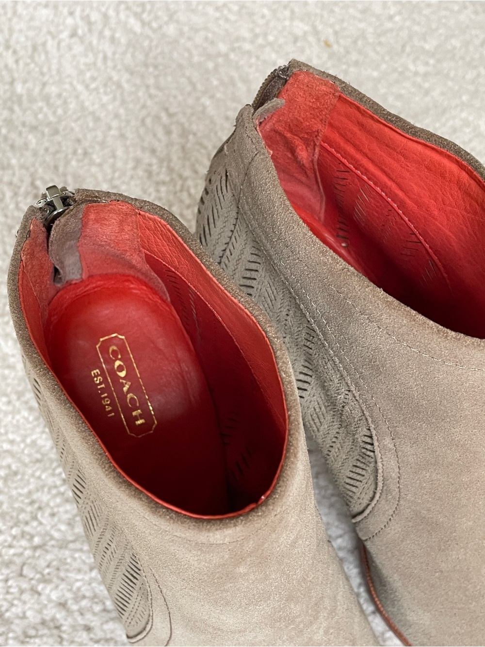 Coach Honey Suede Ankle Booties - Taupe - Picture 7 of 7